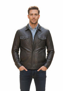 Veste en cuir véritable faite à la main de haute qualité, coupe classique et moderne, qualité supérieure, style motard, nouveau design 2026 - Product Image 1