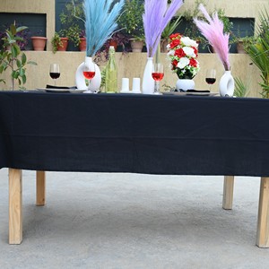 Wholesale Woven Plain Dyed Cotton <b>Rectangle</b> <b>Tablecloth</b> Washable Eco-Friendly Solid Color Minimalist Outdoor Use - Product Image 5