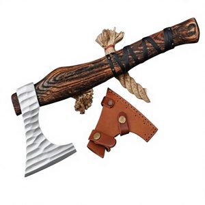 Hacha táctica artesanal para partir leña con mango de madera y hoja de acero inoxidable de 4 3/4 pulgadas de filo para cortar leña - Product Image 1
