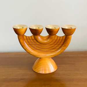 Classic Wooden Four Candle Holder Stand Perfect For <b>Table</b> Centerpiece Home Display And Hotel Interiors Handcrafted From India - Product Image 2