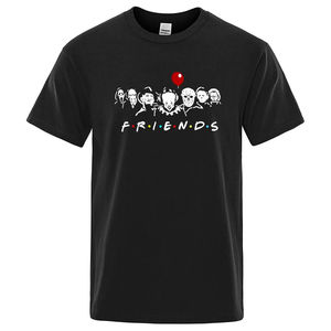 เสื้อยืดผู้ชายคุณภาพสูง ผ้าฝ้าย 100% เสื้อยืดลายเพื่อนสนุกๆ ทรงหลวม ใส่สบายสำหรับฤดูร้อน คอกลม เสื้อยืดผู้ชาย เสื้อยืดชาย - Product Image 2