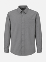 Kemeja Lengan Panjang Kasual Kantor Musim Panas Bahan Katun Twill Khaki Premium dengan Cetakan Digital