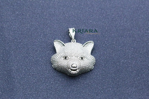 Colgante de Cabeza de Zorro de Moissanita, Chapado en Plata 925, Chapado en Oro, Chapado en Oro Rosa, Amuleto de Lujo con Temática Animal, Unisex, para Uso Diario - Product Image 4