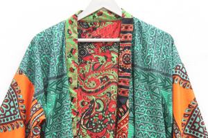 New Arrival Women's Polysilk Kimono Jacket <b>Robe</b> Sari-inspired Dressing Gown for <b>Bridesmaids</b> and Sleepwear - Product Image 5