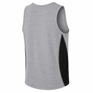 Débardeur sans manches gris pour homme HMA Sports Apparels, col rond, coupe sportive, tricoté en polyester respirant, couleur unie, vêtements de sport - Product Image 4