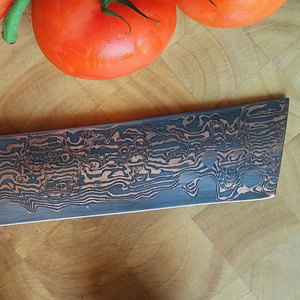 Couteau de chef en cuivre Damas fait main, outil de préparation alimentaire pour la cuisine, équipement de cuisson professionnel pour la maison et la restauration - Product Image 5