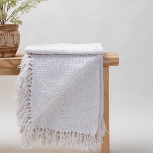 Jeté de canapé en coton tricoté de haute qualité, couverture 100% coton biologique pour canapé, lit, jeté - Product Image 5