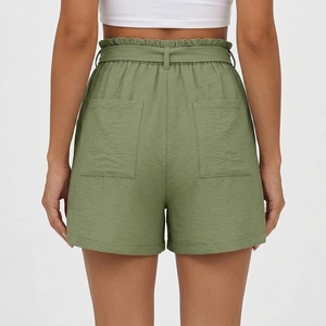 Women Casual Drawstring Shorts Soft Comfortable Fabric <b>Elastic</b> <b>Waist</b> Side Pocket Summer Wear - Product Image 2
