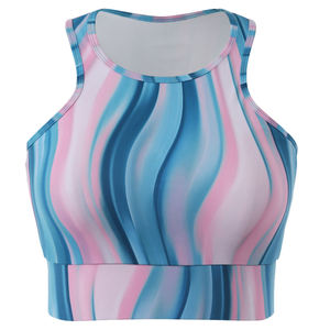 Latest High Quality Fitness Women's <b>Bra</b> with Triangle <b>Cup</b> Woven Fabric Halter Style Customizable Logo & Embroidery - Product Image 6