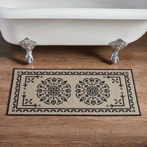Tapis de bain rectangulaire classique avec dos antidérapant en caoutchouc, design tissé en polypropylène, pour usage domestique - Product Image 3