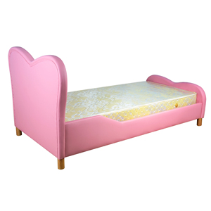 Lit pour tout-petit en bois massif avec cadre en bois et revêtement en PU, design traditionnel, écologique et durable, taille double, pour appartement et chambre à coucher - Product Image 5