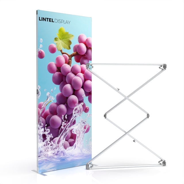 Lintel Foldable Fabric Wall Display Modular Fabric Display Stand Modular Foldable Textile Display System 10s Assembly