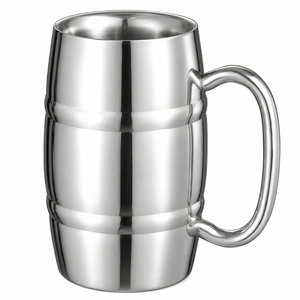 Mug Moscow Mule en acier inoxydable martelé avec poignée en laiton, chopes à bière et verres à cocktail durables en métal pour bars et restaurants - Product Image 6