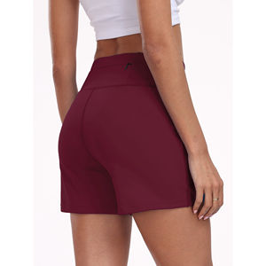 กางเกงขาสั้นออกกำลังกายเอวสูงสำหรับผู้หญิง พร้อมเข็มขัดตกแต่ง เนื้อผ้านุ่ม ใส่เล่นโยคะ ฟิตเนส เหมาะสำหรับวิ่งออกกำลังกายกลางแจ้ง ปั่นจักรยาน - Product Image 3