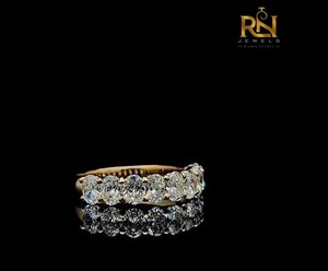 Oval Cut Lab Grown Diamond Half Eternity Band Solid Gold Shared Prong <b>Stacking</b> <b>Ring</b> Women OEM ODM Wholesale B2B Supply - Product Image 1
