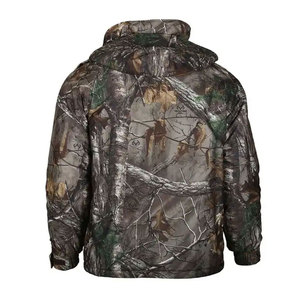 Veste polaire à capuche pour homme, coupe-vent, en toile de polyester, logo sur le devant, coupe classique, vêtements d'extérieur pour l'hiver - Product Image 3