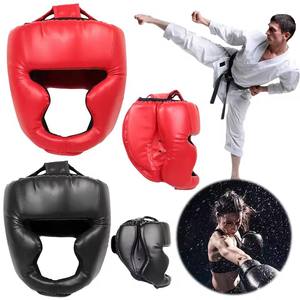 Full-covered Lightweight Leather <b>Skiing</b> Children's Unisex Water Resistant Boxing Helmet Headgear Gym Equipment - Product Image 1