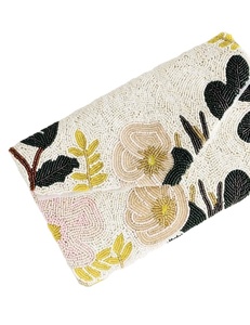 Sac à main brodé magnifiquement pour femmes, bordé de perles de graines, design chic à porter à l'épaule pour les mariages et les fêtes - Product Image 6