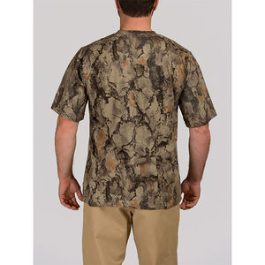 T-shirt de chasse rayé 100 % coton biologique de haute qualité, respirant, col montant, fermeture éclair, personnalisable avec logo, en tissu satiné pour homme - Product Image 6