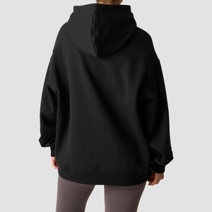 Haut à capuche oversize de haute qualité pour femme, à manches longues et épaules tombantes, séchage rapide, léger, tendance - Product Image 5