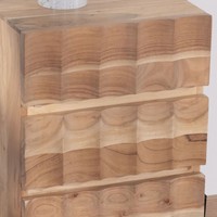Table de chevet Vandana Crystal Order avec 3 tiroirs en bois d'acacia et pieds en métal