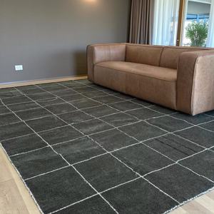 Alfombra marroquí de lana hecha a mano |   Alfombra Tejida a Mano Estilo Berber, Abstracta, Ecológica, de Pelo Corto, para Sala de Estar, Dormitorio, Moderna - Product Image 2