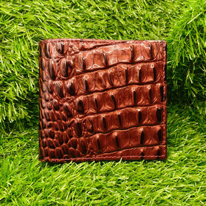Premium Burgundy Alligator Embossed Leather Men's Bifold <b>Wallet</b> Stylish Multi Slot Card <b>Holders</b> with Zipper Pocket and ID Window - Product Image 1