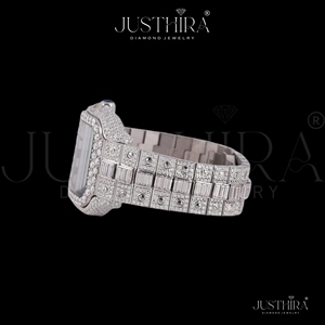 Reloj de Lujo Personalizable para Hombre, Estilo Hip Hop, con Diamantes Moissanite Reales, Chapado en Plata, Movimiento de Cuarzo ETA, Edición Limitada, 10 Bar - Product Image 4