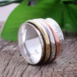 <b>Spinner</b> Band <b>Ring</b> 925 Sterling Silver Handmade Anxiety Relief <b>Ring</b> Jewelry - Product Image 2