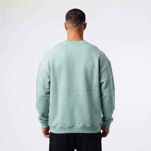 Sweat-shirt surdimensionné pour homme en coton épais, à épaules tombantes, avec logo personnalisé, couleur unie, style streetwear, fabrication OEM ODM - Product Image 6