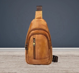 Bolso de pecho de cuero genuino de alta calidad, precio inmejorable, moderno, para hombre, negro, multifuncional, bandolera de cuero. - Product Image 4