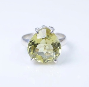 925 Sterling Silver Natural Yellow Lemon Quartz Pear Gemstone <b>Ring</b> Handmade Fine Jewelry Vintage Bezel Setting Anniversary Gift - Product Image 1