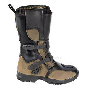 Botas de Motocicleta Impermeables Antideslizantes de Cuero para Hombre, Zapatos de Motocicleta de Cuero - Product Image 4