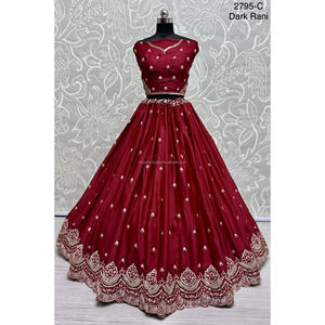 Collections de velours de vêtements de mariée indiens pour la mariée avec le travail de Zarkhan par Fabzone - Product Image 2