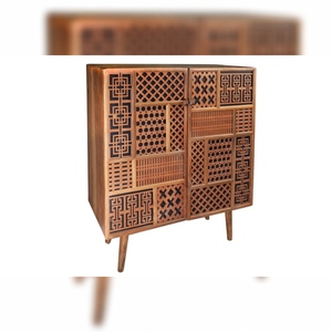 Vandana Nordic Contour Highboard MARRAKESCH 120cm de madera de mango con decoración estilo Boho - Product Image 2