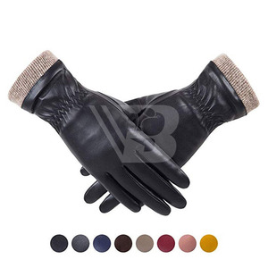 Fashion High Quality Winter Wholesale Genuine 2024 Leather Workers <b>Warm</b> Sports Plain Outdoor Casual Party <b>Gloves</b> From Pakistan - Product Image 3