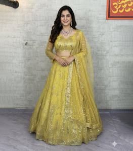 Vestido de fiesta de boda Georgette bordado pesado de diseñador indio de alta calidad más vendido Lehenga Choli DupattaSuit listo - Product Image 1