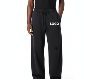 Pantalon de survêtement en laine pour homme, coupe droite, ample et oversize, style vintage, respirant, écologique, poids moyen, service OEM, vente chaude - Product Image 5
