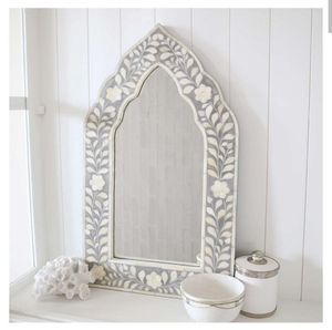 Luxury Handcrafted Geometric Bone Inlay <b>Wall</b> <b>Mirror</b> <b>Rectangular</b> Large Entryway <b>Mirror</b> Modern Artisan Vanity <b>Mirror</b> Frame - Product Image 3