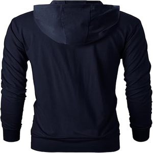 เสื้อแจ็คเก็ตพัฟเฟอร์มีฮู้ดสำหรับผู้ชาย ทรงเข้ารูป สีพื้น ผลิตจากโพลีเอสเตอร์ แห้งเร็ว บุด้วยใยฝ้าย เหมาะสำหรับใส่ในฤดูหนาว - Product Image 2