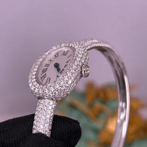 Montre mécanique pour homme avec mouvement automatique CN 41 mm, entièrement sertie de diamants, en acier 904L, en carbone-silicium, en moissanite, avec logo personnalisé - Product Image 2