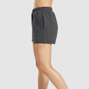 Shorts de sport personnalisés pour femmes avec poches, en coton French Terry, cordon de serrage, été, entraînement, logo personnalisé. - Product Image 2