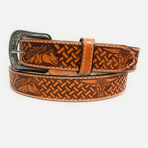 Custom Black Brown Tan Genuine Western Leather Tooling <b>belt</b> with contrast stitching and brass antique designer <b>cowboy</b> <b>buckle</b> - Product Image 2