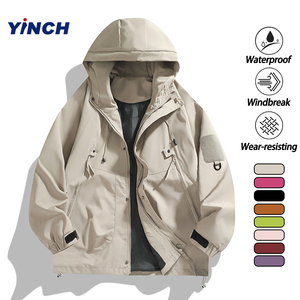 LAYENNE Fashion Wholesale Water Repellent <strong>Cargo</strong> Outerwear Hooded Windbreaker <strong>Jacket</strong> for <strong>Men</strong> and Women Outdoor <strong>Jacket</strong> - Product Image 1