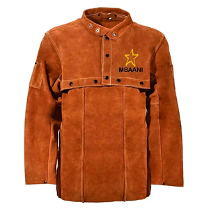 Veste de sécurité en daim marron MBAANI résistante à la chaleur, vêtements de travail anti-chaleur pour la fonderie - Product Image 1