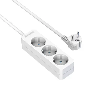 Customized Germany EU Schuko 16A 250V Power Socket 1.4M Cords Universal Extension Socket Portable Power Strip Surge Protector