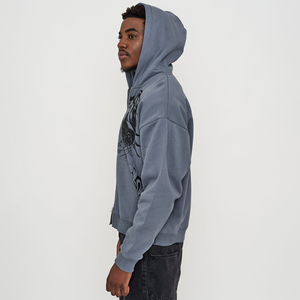 Sudaderas con Capucha y Cremallera de Estilo Gótico Personalizadas para Hombre, Precio Económico al por Mayor, Sudadera con Cremallera de Algodón de Primera Calidad - Product Image 4