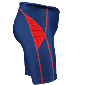 Shorts de sport pour homme, noir et vert, à séchage rapide, taille mi-haute, fermeture élastique, longueur courte, en nylon et élasthanne tricoté - Product Image 6
