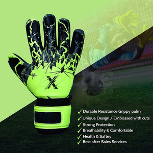 Guantes de Portero de Fútbol Juveniles de Cuero para Exteriores con Zona de Agarre en el Dorso de la Mano con Diseño en Relieve, Ajuste Elástico en la Muñeca y Cierre Antideslizante - Product Image 6
