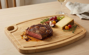 Tabla de cortar de bambú natural con asa y ranura para jugo, rectangular, para servir en la cocina, carne, pizza, de Vietnam. - Product Image 6